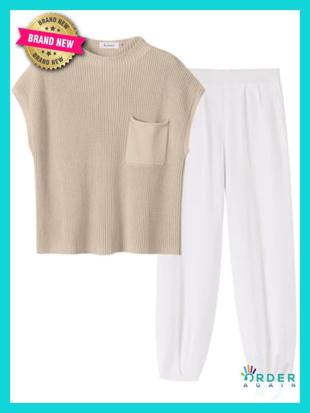 Two Piece Outfits Summer Sweater Vest Crop Top Pants Lounge Matching Set Travel